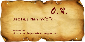 Oszlej Manfréd névjegykártya